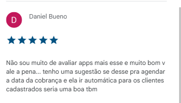 Avaliação Play Store
